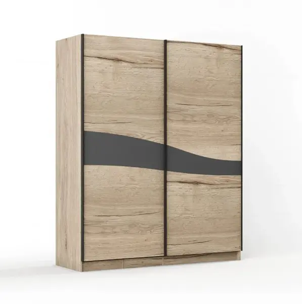 Dulap cu usi culisante Aura Stejar Nebraska 200 x 60 x 220 cm