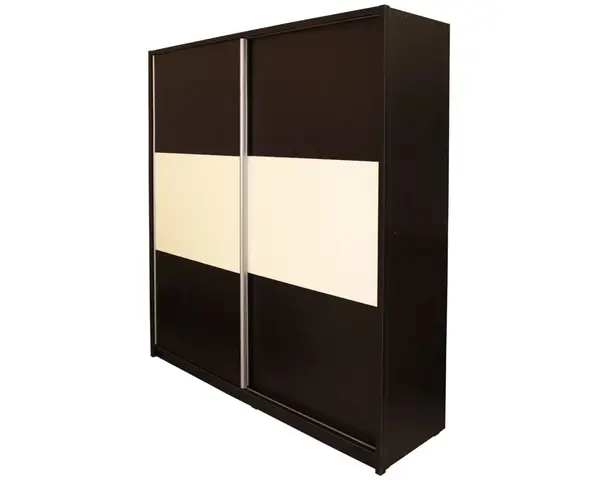 Dulap cu usi culisante Milano, 206 x 220 x 60 cm, wenge cu vanilie