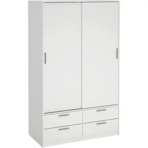 Dulap Cu Uși Glisante, 121,2/200/60,3 cm, alb