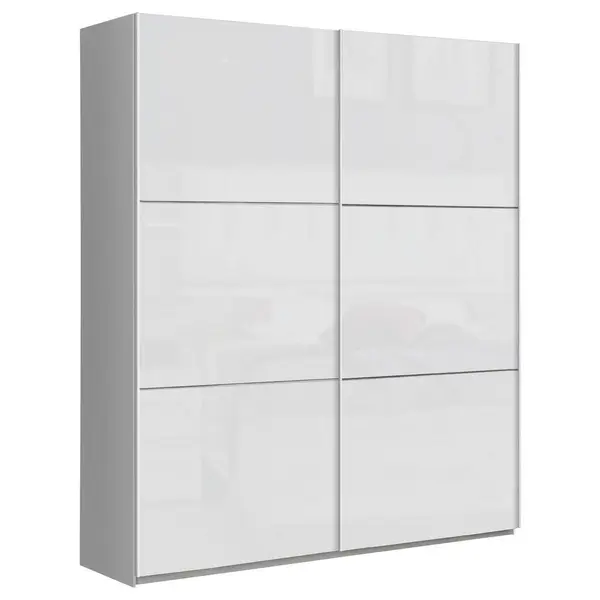 Dulap Cu Uși Glisante, 170,3/209,7/61,2 cm, alb, alb lucios intens