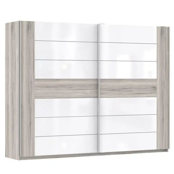 Dulap Cu Uși Glisante, 269,90/209,7/61,2 cm, alb, culoare lemn stejar
