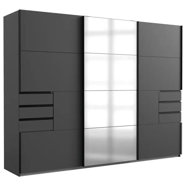 Dulap Cu Uși Glisante, 270/210/64 cm, antracit, străveziu