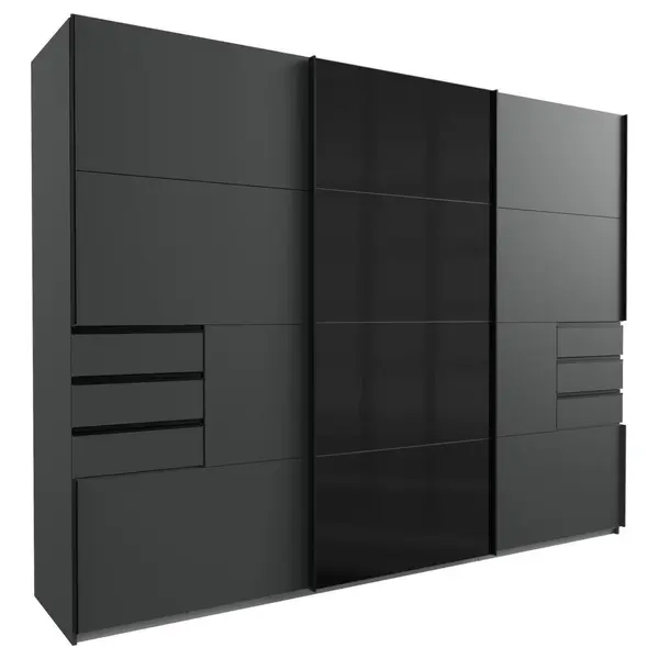 Dulap Cu Uși Glisante, 270/210/64 cm, grafit, negru