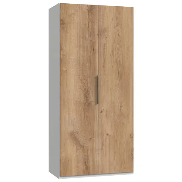 Dulap Cu Uși Rotative, 100/216/58 cm, alb, scânduri de stejar