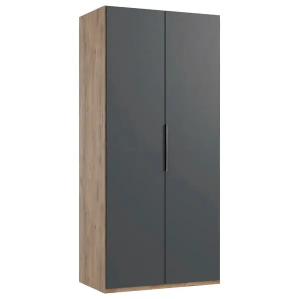 Dulap Cu Uși Rotative, 100/216/58 cm, grafit, scânduri de stejar