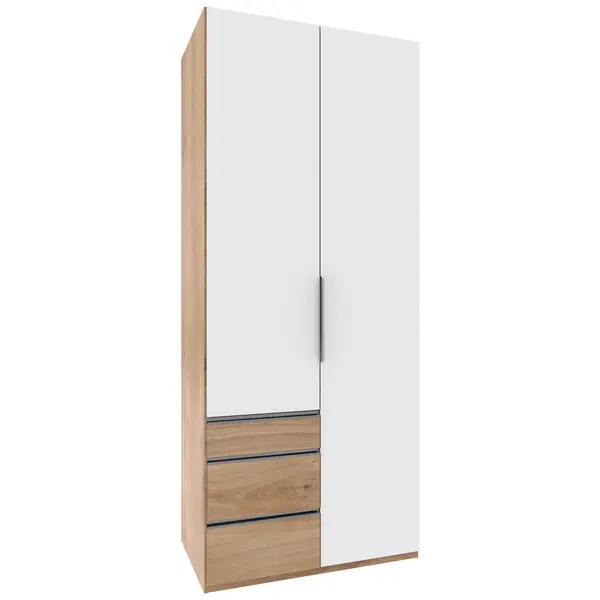 Dulap Cu Uși Rotative, 100/236/58 cm, alb, scânduri de stejar