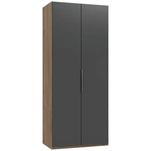 Dulap Cu Uși Rotative, 100/236/58 cm, grafit, culoare lemn stejar
