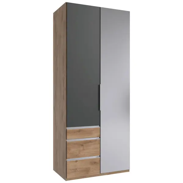Dulap Cu Uși Rotative, 100/236/58 cm, grafit, scânduri de stejar