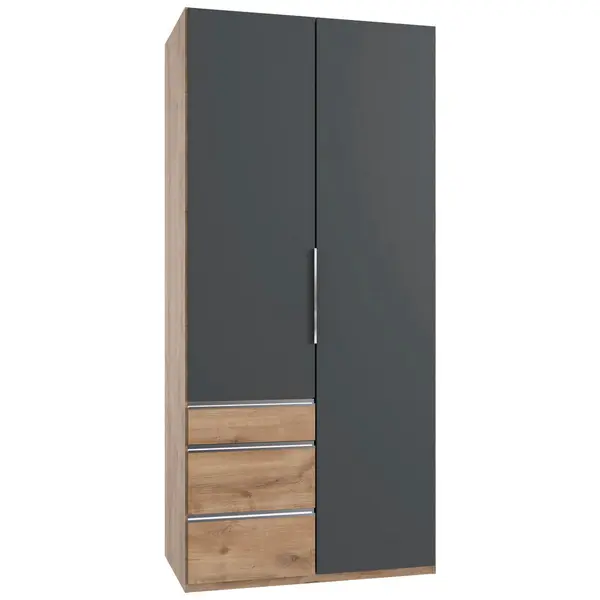 Dulap Cu Uși Rotative, 100/236/58 cm, grafit, scânduri de stejar