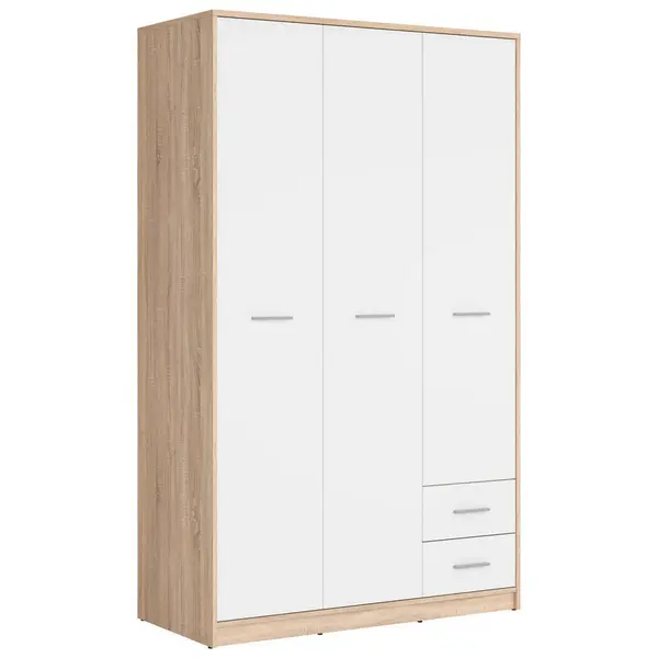 Dulap Cu Uși Rotative, 118,5/197/54,5 cm, alb, stejar Sonoma