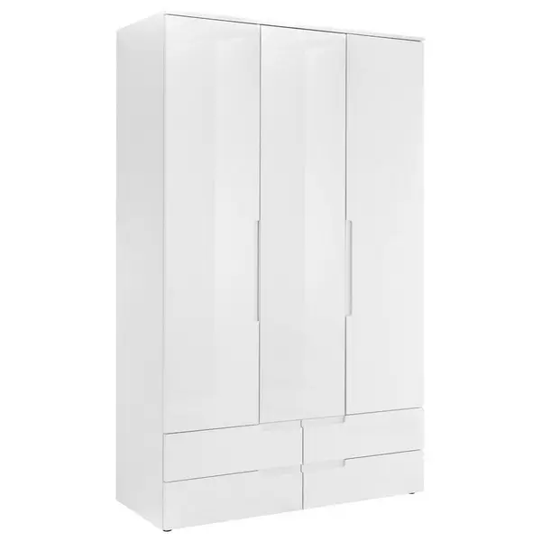 Dulap Cu Uși Rotative, 126/208/57 cm, alb lucios intens