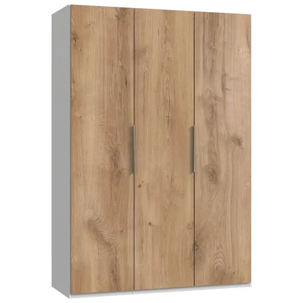 Dulap Cu Uși Rotative, 150/216/58 cm, alb, culoare lemn stejar