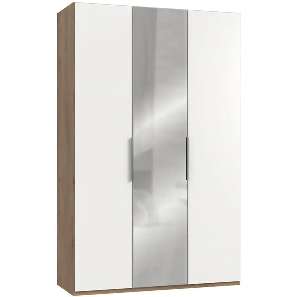 Dulap Cu Uși Rotative, 150/236/58 cm, alb, culoare lemn stejar