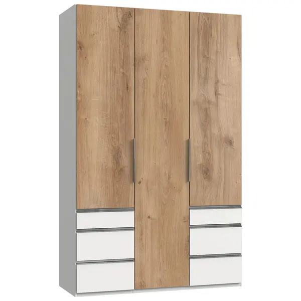 Dulap Cu Uși Rotative, 150/236/58 cm, alb, culoare lemn stejar