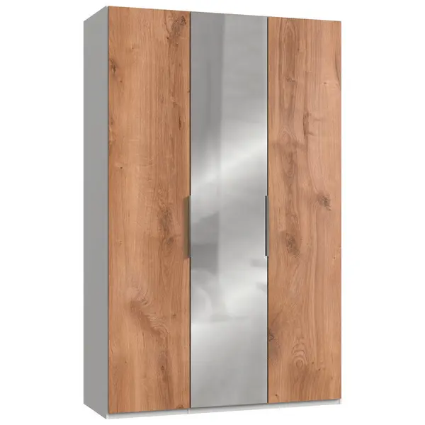 Dulap Cu Uși Rotative, 150/236/58 cm, alb, culoare lemn stejar, culoare aluminiu