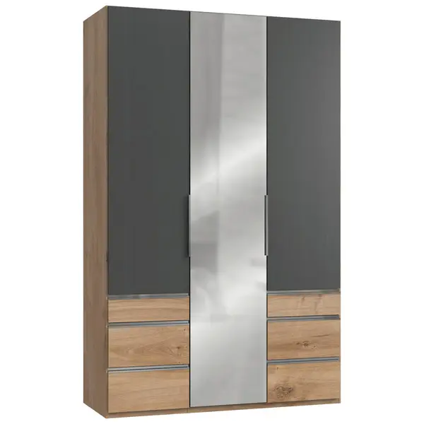 Dulap Cu Uși Rotative, 150/236/58 cm, grafit, culoare lemn stejar