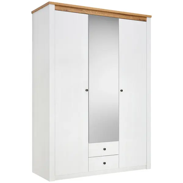 Dulap Cu Uși Rotative, 155/216,5/60 cm, alb, culoare lemn stejar