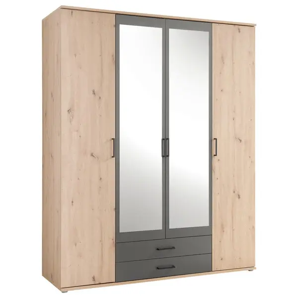 Dulap Cu Uși Rotative, 159/196/53,5 cm, antracit, culoare lemn stejar
