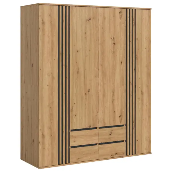 Dulap Cu Uși Rotative, 160/192/56 cm, antracit, stejar Artisan
