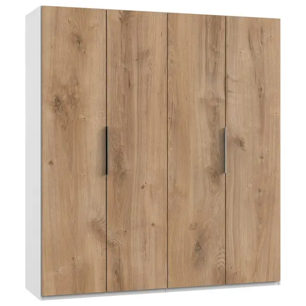Dulap Cu Uși Rotative, 200/216/58 cm, alb, culoare lemn stejar