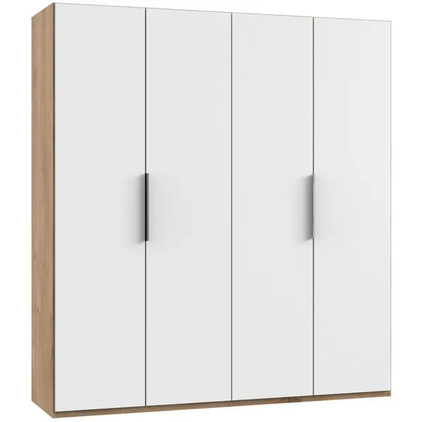 Dulap Cu Uși Rotative, 200/216/58 cm, alb, culoare lemn stejar