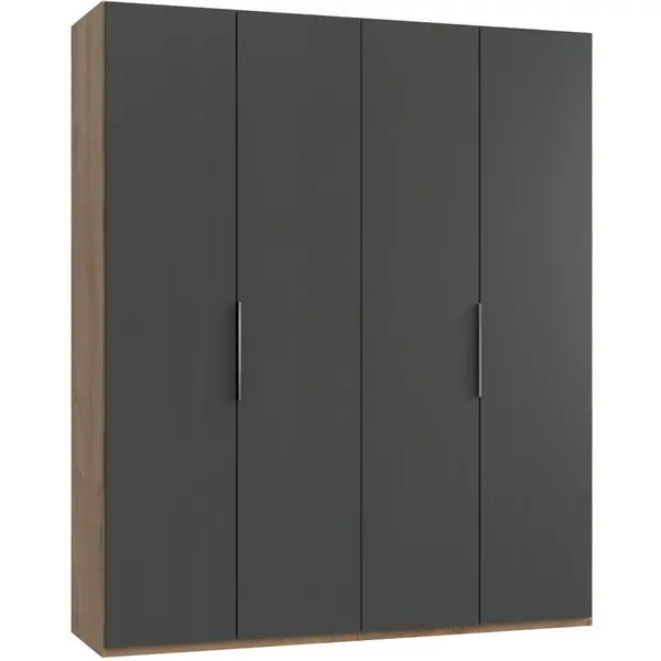 Dulap Cu Uși Rotative, 200/236/58 cm, grafit, culoare lemn stejar