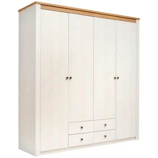 Dulap Cu Uși Rotative, 201,4/216,5/60 cm, alb, culoare lemn stejar