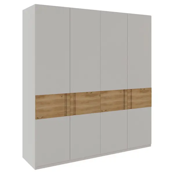 Dulap Cu Uși Rotative, 202/225/60 cm, culoare lemn stejar, gri deschis