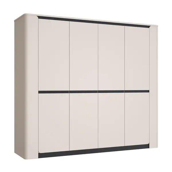 Dulap Cu Uși Rotative, 240/213,6/62,7 cm, negru, nisipiu