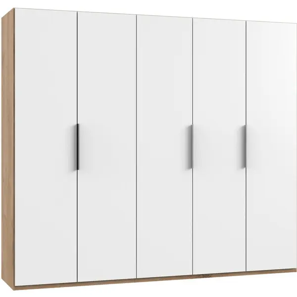 Dulap Cu Uși Rotative, 250/216/58 cm, alb, culoare lemn stejar