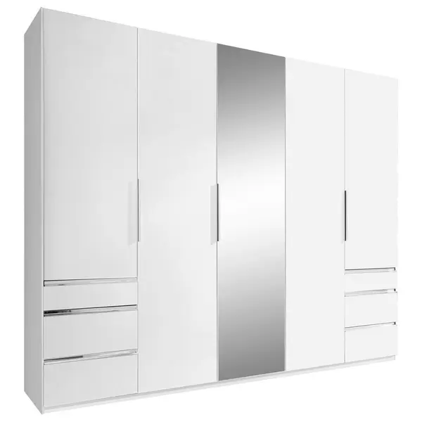 Dulap Cu Uși Rotative, 250/216/58 cm, argintiu, alb