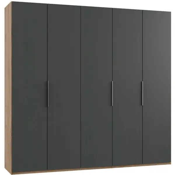 Dulap Cu Uși Rotative, 250/236/58 cm, grafit, culoare lemn stejar