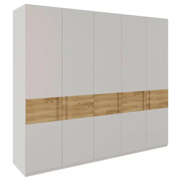Dulap Cu Uși Rotative, 252/225/60 cm, culoare lemn stejar, gri deschis