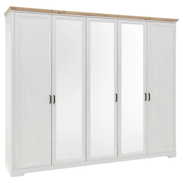 Dulap Cu Uși Rotative, 264/220/64 cm, alb, stejar Artisan