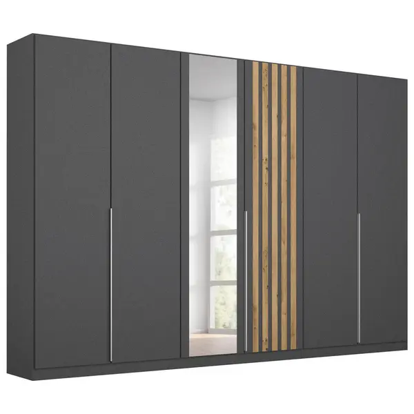 Dulap Cu Uși Rotative, 271/210/54 cm, gri, stejar Artisan