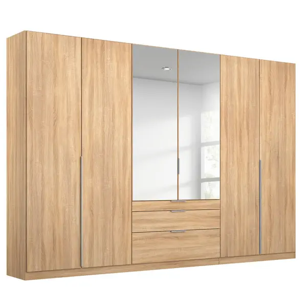 Dulap Cu Uși Rotative, 271/229/54 cm, argintiu, stejar Sonoma