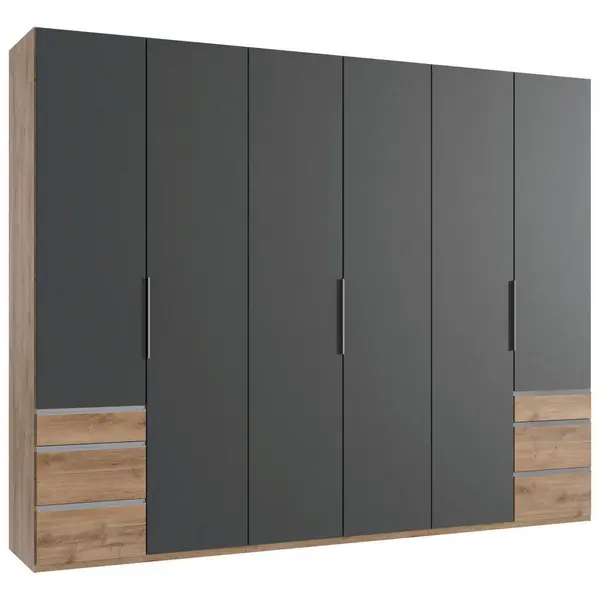 Dulap Cu Uși Rotative, 300/236/58 cm, grafit, culoare lemn stejar