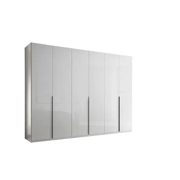 Dulap Cu Uși Rotative, 302/225/58 cm, alb, alb lucios intens