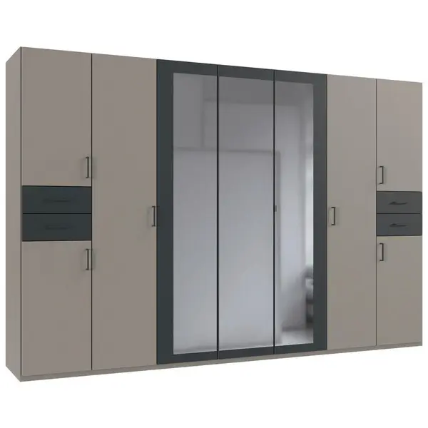 Dulap Cu Uși Rotative, 313/208/58 cm, grafit, gri, sahara