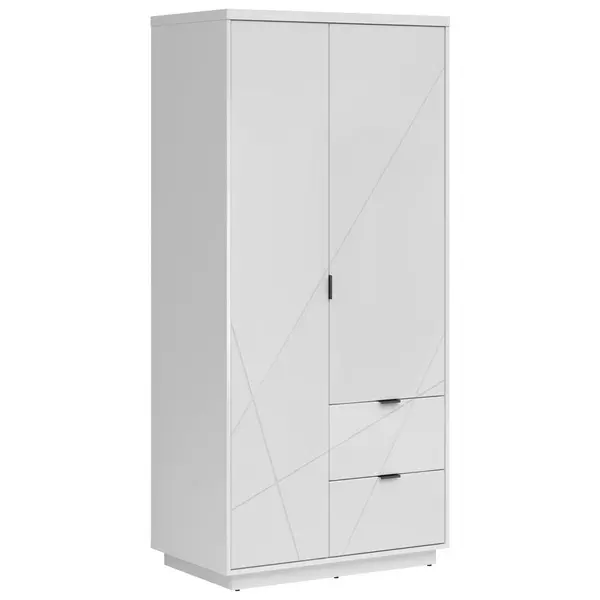 Dulap Cu Uși Rotative, 94/200,5/56,5 cm, alb, alb lucios intens