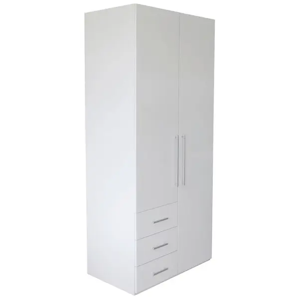 Dulap Cu Uși Rotative, 98/218,6/59,4 cm, alb, alb lucios intens