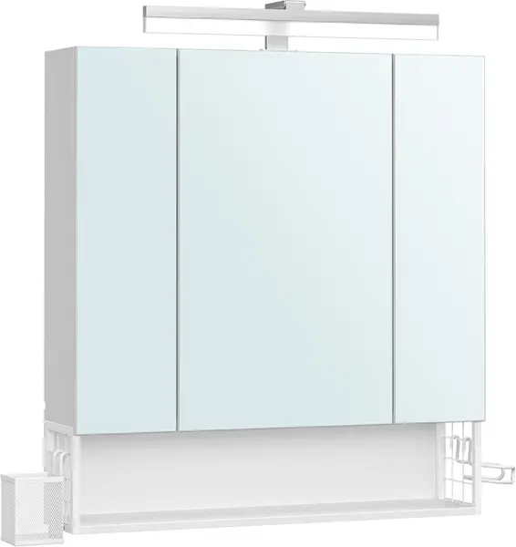 Dulap de baie cu oglinda Alb Vasagle 70x16.5x75 cm