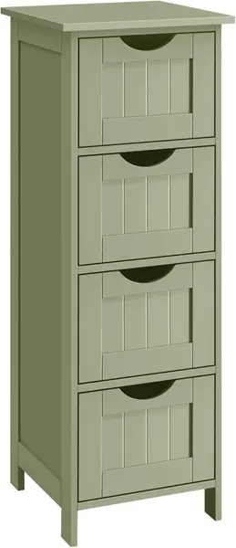 Dulap de baie cu sertare Songmics Verde 30x30x82 cm