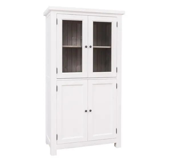 Dulap de bucatarie cu vitrina si 2 usi panou in stil rustic cu finisaj Dublu color
