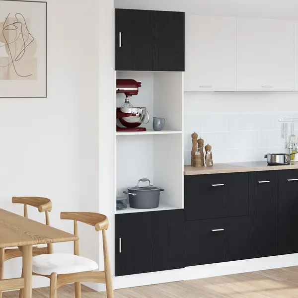 Dulap de bucatarie Gossi stejar negru lemn ingineresc 60 x 57 x 207 cm
