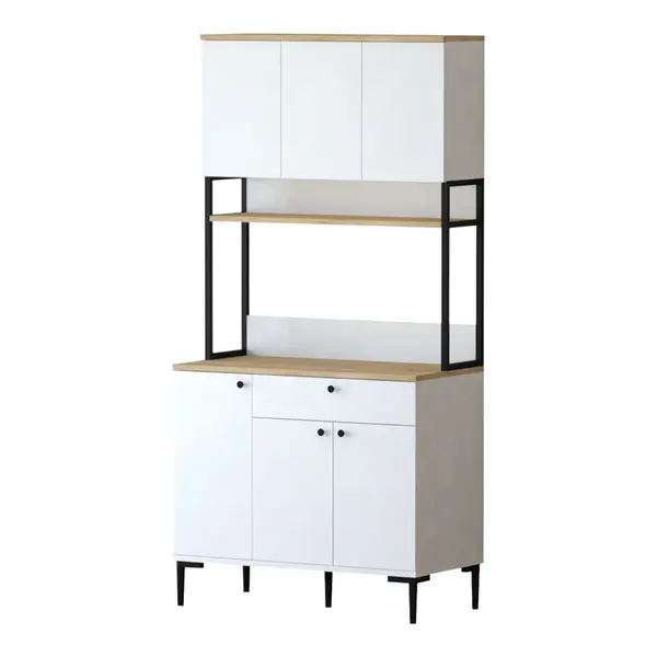 Dulap de bucatarie Lenner, Sonoma-Alb, 90x45x184 cm
