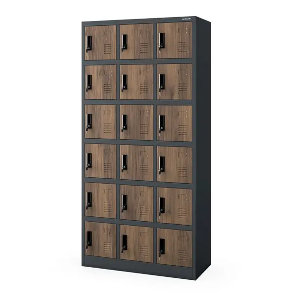 Dulap de depozitare KAROL, 900 x 1850 x 400 mm, Eco Design: antracit/nuc Dulap de depozitare KAROL, 900 x 1850 x 400 mm, Eco Design: antracit/nuc