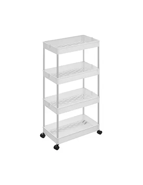 Dulap de depozitare mobil, Songmics, Alb, KSC10WT, 40 x 22 x 86 cm