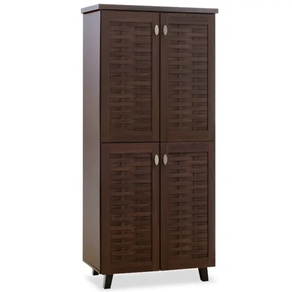 Dulap De Depozitare Pantofi Mantam Cu 4 Uși Pentru 24 Perechi De Pantofi Culoare Nuc 78x40x170,5 cm