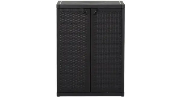Dulap de depozitare pentru gradina, negru, 65x45x88 cm PP ratan